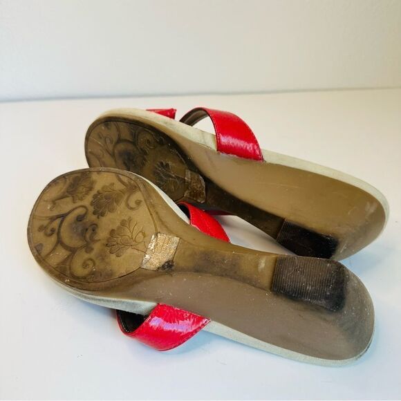 Mootsies Tootsies Bright Pink Bow Wedge Sandals Size 10 Light Wear - Picture 5 of 6